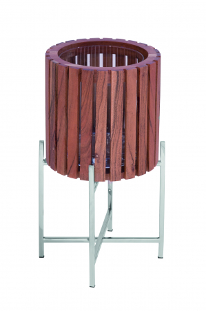 Suport lumanare BERKLEY, Lemn/Otel, Maro/Argintiu, 43x22 cm [1]