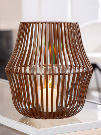 Suport lumanare, Bologna, Metal, maro închis, PU 4, H. 21,5 cm, D. 19,5 cm [3]