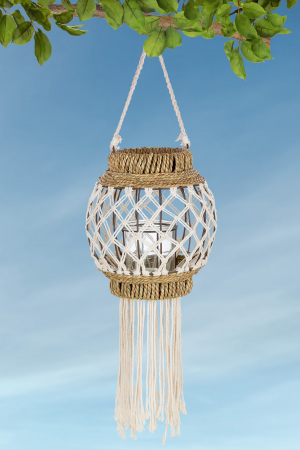 SALE % - Suport lumanare Bossa, Bambus/Ratan, Maro, 29x23 cm