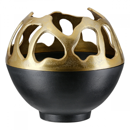Suport lumanare, Branca, Aluminiu, negru, auriu, PU 1, H. 25 cm, D. 25,8 cm SALE % - Suport lumanare, Branca, Aluminiu, negru, auriu, PU 1, H. 25 cm, D. 25,8 cm