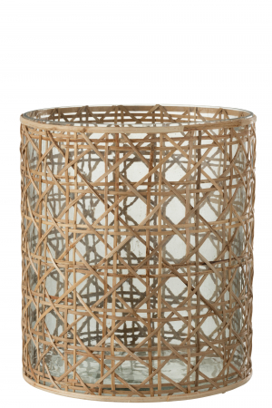 Suporturi lumanari - Suport lumanare Candice, Sticla, Natural, 19.5x19.5x22 cm