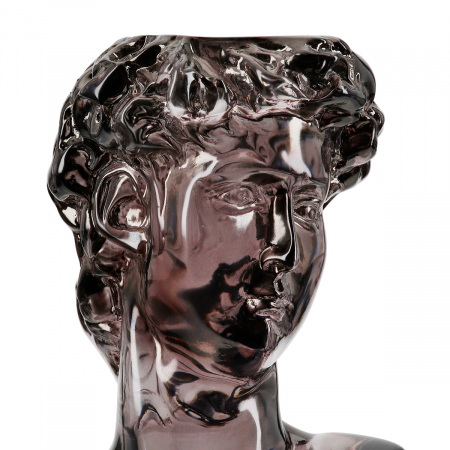 Suport lumanare, cap David, bărbat, Gris, Acrilic, gri, PU 2, L. 9 cm, L. 10 cm, H. 15 cm [4]