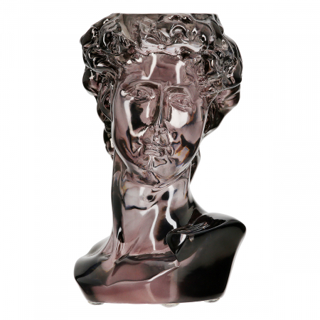 DECORATIUNI - Suport lumanare, cap David, bărbat, Gris, Acrilic, gri, PU 2, L. 9 cm, L. 10 cm, H. 15 cm