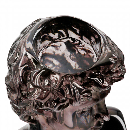 Suport lumanare, cap David, bărbat, Gris, Acrilic, gri, PU 2, L. 9 cm, L. 10 cm, H. 15 cm [3]