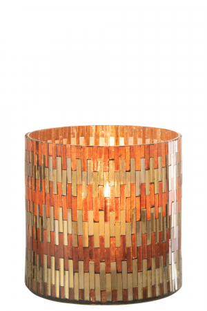 Suport lumanare Chic, Sticla, Maro, 15.5x15.5x15 cm [1]