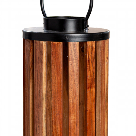 Suport lumanare, cilindric, Ambia, Lemn, negru, maro, PU 1, H. 82 cm, D. 24 cm [1]