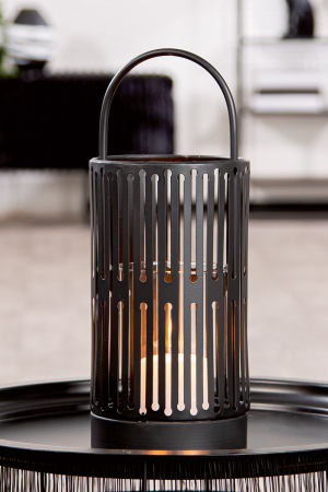 Suport lumanare, cilindric, Como, Metal, negru, PU 2, H. 33 cm, D. 13 cm [4]