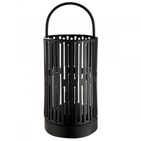 DECORATIUNI - Suport lumanare, cilindric, Como, Metal, negru, PU 2, H. 33 cm, D. 13 cm