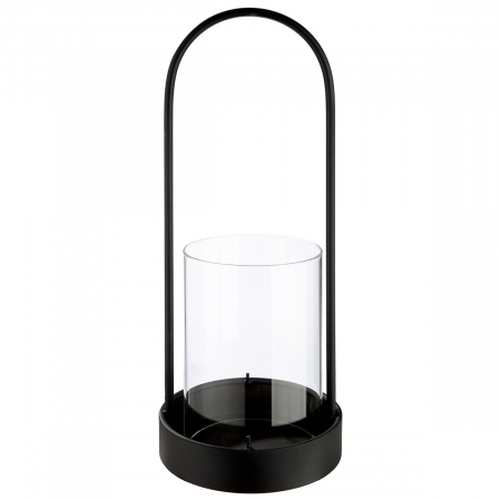 Suport lumanare, cilindric, Como, Metal, negru, PU 2, H. 33 cm, D. 13 cm [1]