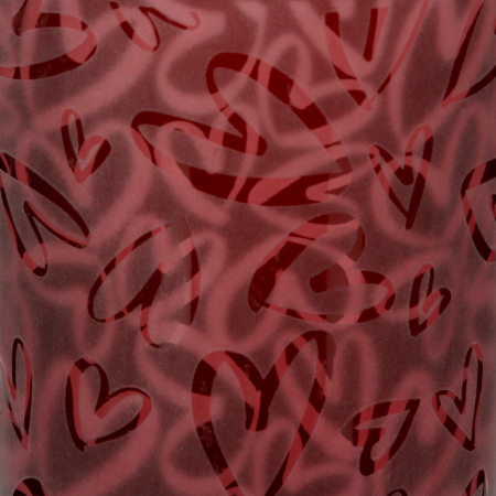 Suport lumanare, cilindric, Heart storm, Motiv inimă, Sticlă, roșu, PU 18, H. 8 cm, D. 7 cm [2]