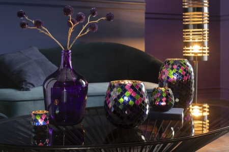 SALE % - Suport lumânare, Cilindru Violet S