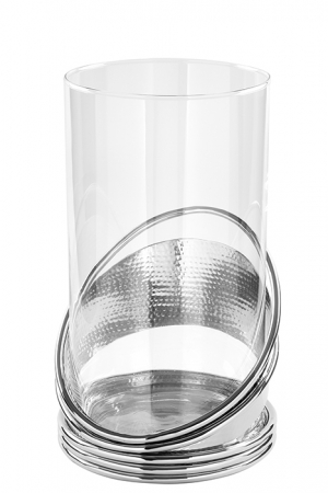 Suport lumanare COLETTE, metal placat cu nichel/sticla, 25.5 x 30 cm [1]