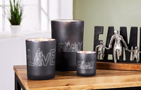 Suporturi lumanari - Suport lumanare de sticla Family Set 2