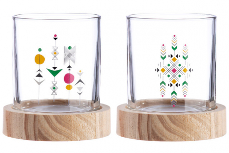 Suport lumanare de sticla Indio Set 2 SALE % - Suport lumanare de sticla Indio Set 2