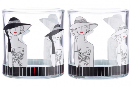 Suport lumanare de sticla Lady with Hat SALE % - Suport lumanare de sticla Lady with Hat