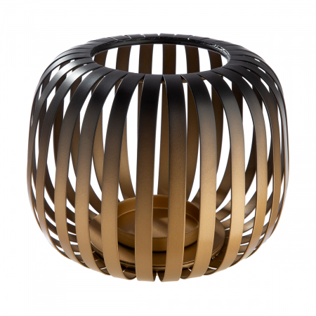 Suport lumanare, Dogma, Sticlă, Metal, auriu, PU 2, H. 13 cm, D. 16 cm [2]