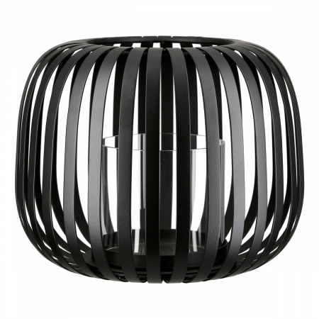 DECORATIUNI - Suport lumanare, Dogma, Sticlă, Metal, negru, PU 2, H. 13 cm, D. 16 cm