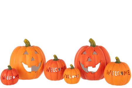 Suport lumanare Dovleac Halloween, portocaliu Ass 2 [4]