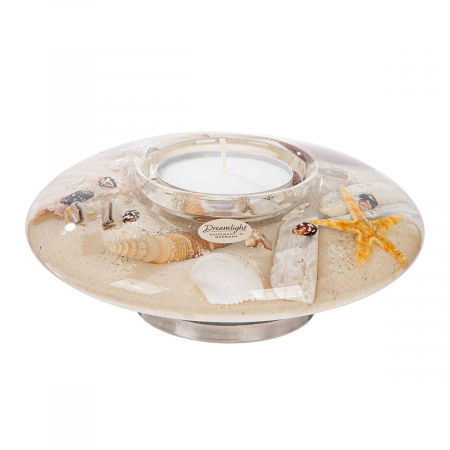 Suport lumânare Dreamlight, model Tealight, Ufo Maxi, motiv scoică, sticlă, bej, PU 2, H 7 cm, D 18 cm Suporturi lumanari - Suport lumânare Dreamlight, model Tealight, Ufo Maxi, motiv scoică, sticlă, bej, PU 2, H 7 cm, D 18 cm
