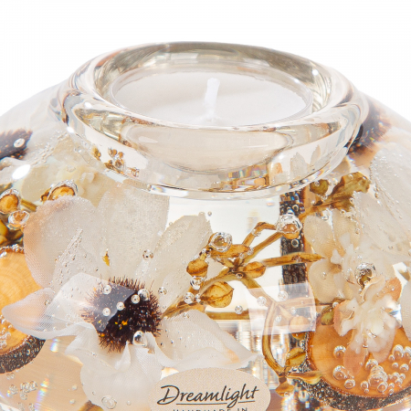 Suport lumânare Dreamlight, tip tealight, Contessa, sticlă, bej, PU 4, L. 11 cm, l. 11 cm, H 8 cm [2]