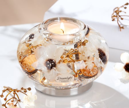 Suport lumânare Dreamlight, tip tealight, Contessa, sticlă, bej, PU 4, L. 11 cm, l. 11 cm, H 8 cm [3]