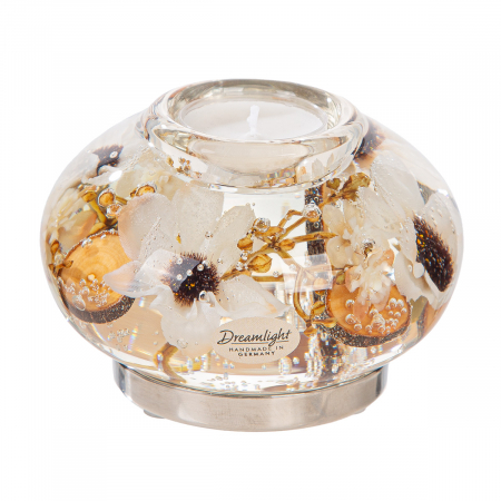 Suport lumânare Dreamlight, tip tealight, Contessa, sticlă, bej, PU 4, L. 11 cm, l. 11 cm, H 8 cm Suporturi lumanari - Suport lumânare Dreamlight, tip tealight, Contessa, sticlă, bej, PU 4, L. 11 cm, l. 11 cm, H 8 cm
