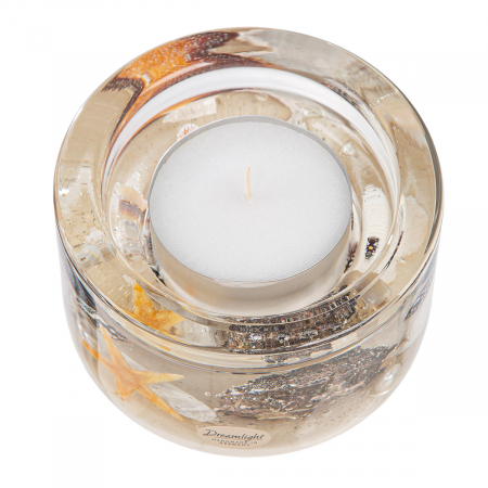Suport lumânare Dreamlight, tip tealight, Elora, sticlă, bej, PU 4, H 9 cm, D 11 cm [2]