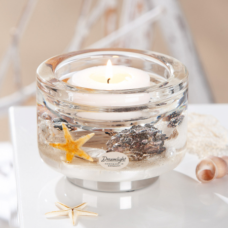 Suport lumânare Dreamlight, tip tealight, Elora, sticlă, bej, PU 4, H 9 cm, D 11 cm [4]