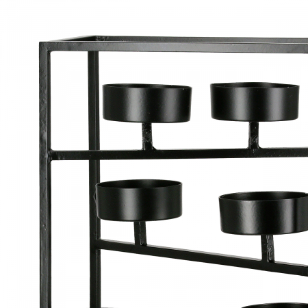 Suport lumanare, dreptunghiular, Ohio, Metal, negru, PU 2, L. 10 cm, L. 20 cm, H. 31,5 cm [2]