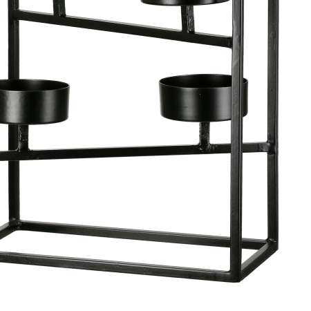 Suport lumanare, dreptunghiular, Ohio, Metal, negru, PU 2, L. 10 cm, L. 20 cm, H. 31,5 cm [3]