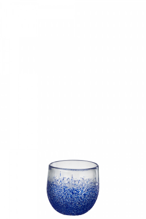 Suport lumanare Glass, Sticla, Albastru, 11x11x9.5 cm [1]