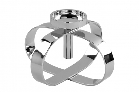 Suport lumanare GORDEN, metal placat cu nichel, 26 x 15 cm [1]