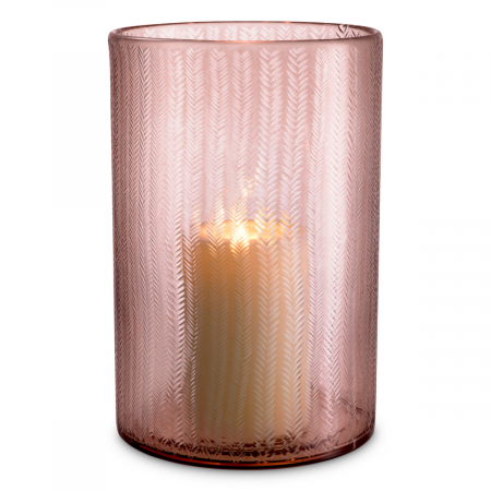 DECORATIUNI - Suport lumanare Hurricane, Spencer L roz, Dims: Ø 20.5 | H. 31  (CM)