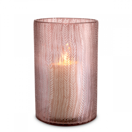 DECORATIUNI - Suport lumanare Hurricane, Spencer S roz, Dims: Ø 18 | H. 28  (CM)