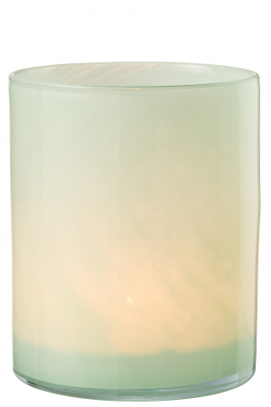Suport lumanare Jade, Sticla, Verde, 15x15x18 cm [1]