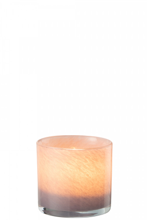 Suport lumanare Jade, Sticla, Mov, 8x8x8 cm [1]