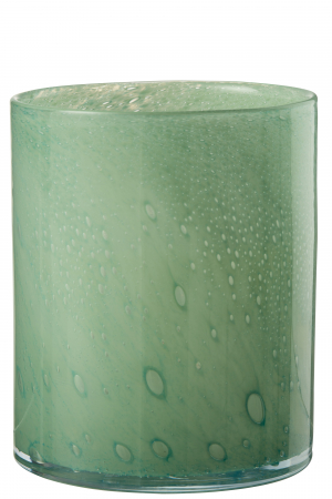 Suporturi lumanari - Suport lumanare Jade, Sticla, Verde, 15x15x18 cm