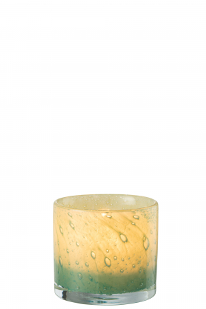 Suport lumanare Jade, Sticla, Verde, 8.5x8.5x7.5 cm [1]
