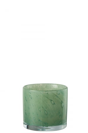 Suport lumanare Jade, Sticla, Verde, 8.5x8.5x7.5 cm Suporturi lumanari - Suport lumanare Jade, Sticla, Verde, 8.5x8.5x7.5 cm