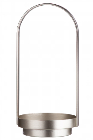 Suport lumanare Lantern, Metal/Sticla, Argintiu/Transparent, 39x21x42 cm [1]