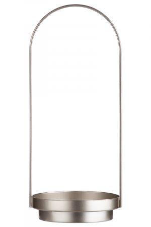 Suport lumanare Lantern, Metal/Sticla, Argintiu/Transparent, 46.5x23x48.5 cm [1]