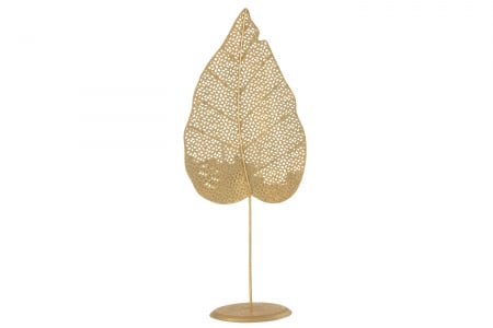 Suport lumanare Leaf, Metal/Fier, Auriu, 50x19x12.5 cm [1]