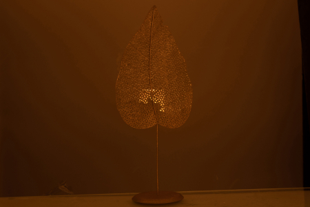 Suport lumanare Leaf, Metal/Fier, Auriu, 50x19x12.5 cm [2]