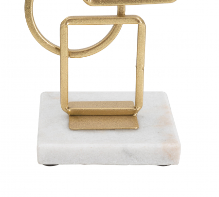 Suport lumanare Marie, Fier/Marmura, Auriu/Alb, 31,5x13x10 cm [3]