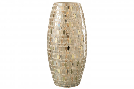 SALE % - Suport lumanare Mosaic, Sticla, Multicolor, 16x16x35 cm