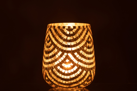 Suport lumânare, Mozaic Argintiu Xl [2]