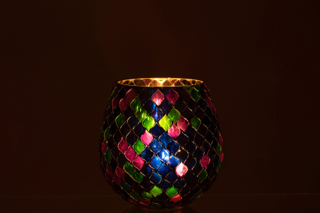 Suport lumânare, Mozaic Violet L [3]