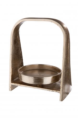 SALE % - Suport lumanare Nostro, Aluminiu, Auriu, 11x22 cm