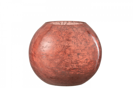 Suport lumanare Nuria, Sticla, Rosu, 18.5x18.5x16 cm Suporturi lumanari - Suport lumanare Nuria, Sticla, Rosu, 18.5x18.5x16 cm