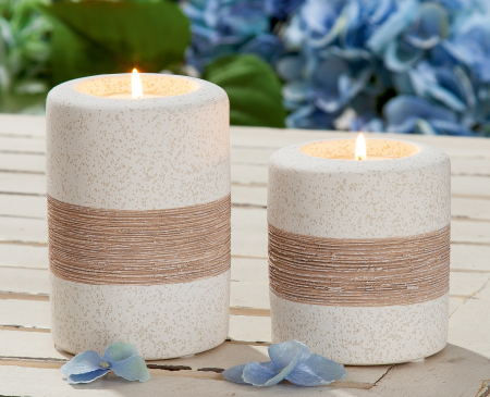 SALE % - Suport lumanare Olbia, Ceramica, Maro/Crem, 11.5x8 cm